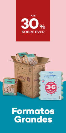 Produtos em fortamtos grandes com destaque promocional de até 30% sobre preço de Venda ao Público Recomendado